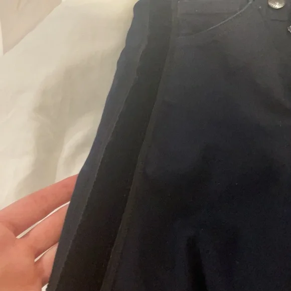 Veronica beard 24 navy jeans carolyn suede black stripe